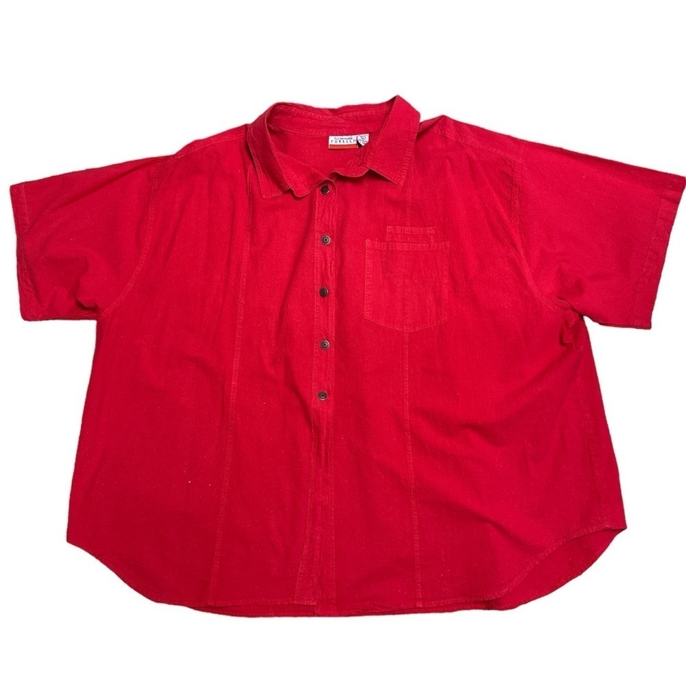 Moda Internazionale Forelli Red Cotton 3/4 Button-down Shirt Size 30/32